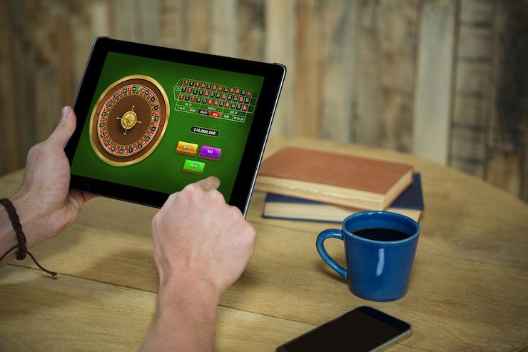 Stylish lottery number cards arranged for mobile entertainment browsing